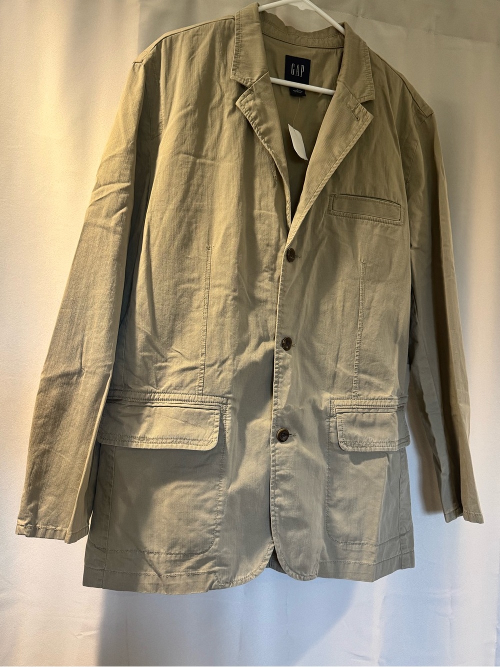 GAP Men's Light Khaki Cotton Jacket blazer nwt